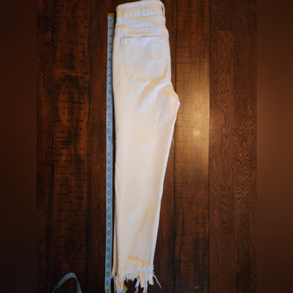 Harper Heritage High Rise Skinny Jeans Size 25 White Raw Hem - Picture 4 of 7